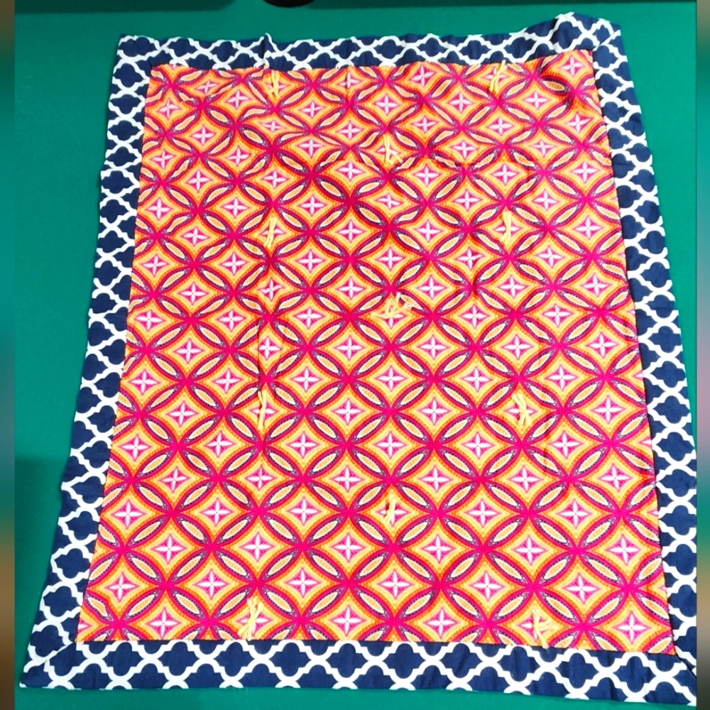 Hand sewn tack and pull style baby blanket